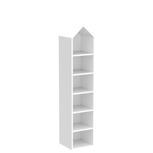 YITAHOME 73" Modern Narrow Bookshelf - 5-Tier Open Bookcase for Small Spaces in White - WoodArtSupply