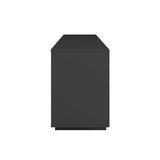 Techni Mobili Modern TV Stand for Screen TVs Up to 70” When Measured Diagonally – Black TV Stand with 2 Storage Cabinets with Patterned Doors and Open Shelves – Black Techni Mobili