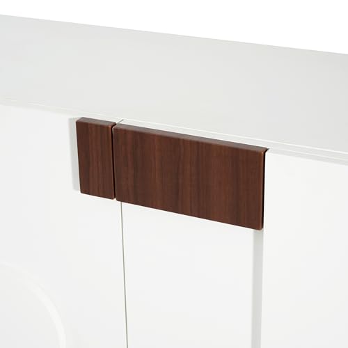 Christopher Knight Home Kyala Modern Sideboard Buffet Cabinet with Adjustable Shelves, Wooden Living Room TV Stand with Storage, Multifunctional Storage Cabinet, Entryway Console Table, White Christopher Knight Home