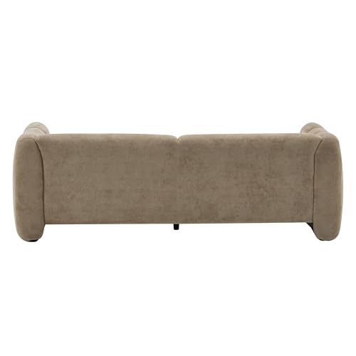 Christopher Knight Home Ahri 83'' Wood Frame Lounge Sofa Couch with Wave Design, Soft Seating 3-Seater Sofa with Armrests, Comfy Velvet Upholstered Home Sofa for Living Room and Office, Camel Christopher Knight Home