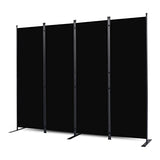 CHOSENM Room Divider, 4 Panel Folding Privacy Screens with Wider Feet, 6 Ft Portable Room Partition for Room Separator, Room Divider Panel 88" W X 71" H, Partition Room Dividers Freestanding，Black CHOSENM