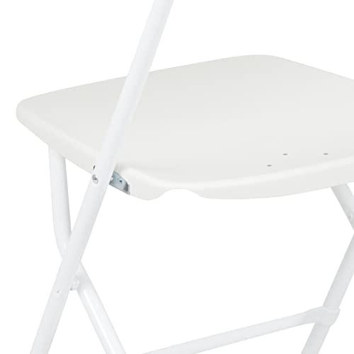 Flash Furniture Hercules Series Plastic Folding Chair - White - 4 Pack 650LB Weight Capacity Comfortable Event Chair-Lightweight Folding Chair