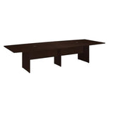 Pemberly Row Boat Shaped Conference Table with Wood Base in Cherry Pemberly Row