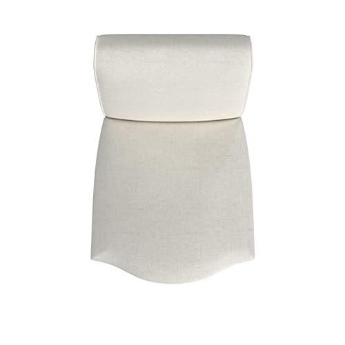 HomePop Scalloped Detail Dining Chair|Upholstered Parsons Dining Chairs |Decorative Home Furniture, Cream Textured Woven (Set of 2) HomePop