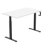 Mount-It! Hand Crank Standing Desk with 48" x 29" Tabletop | Manual Sit-Stand Desk, 29.7"–48.6" Height Range, One-Piece Seamless Desktop, 132 lb Capacity, Foldable Crank, Home Office, Black Frame Mount-It!