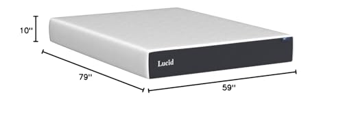 Lucid 10 Inch Memory Foam Mattress - Firm Feel - Infused with Refreshing Bamboo Charcoal and Cooling Gel - Bed in a Box - Temperature Regulating - Pressure Relief - Breathable - Queen Size LUCID