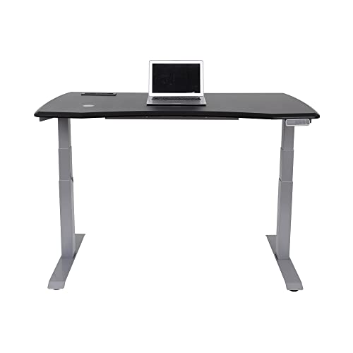 WorkPro® Electric 60"W Height-Adjustable Standing Desk with Wireless Charging, Black - WoodArtSupply