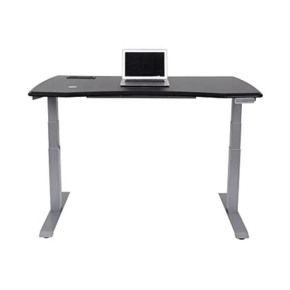 WorkPro® Electric 60"W Height-Adjustable Standing Desk with Wireless Charging, Black - WoodArtSupply