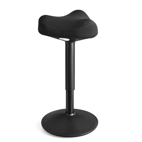 SONGMICS Ergonomic Wobble Stool, Height Adjustable Standing Desk Stool 23.3-33.1 Inches, Swivel Balance Chair with Non-Slip Base, Saddle Seat, for Active Sitting, Office, Home, Ink Black UOSC008B01 SONGMICS