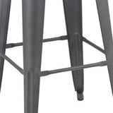 YOUNIKE 30 Inches Metal Barstools Counter Height Bar Stools Set of 4 Indoor Outdoor Patio Bistro Home Kitchen Low Back Stackable Bar Chairs Rusty Grey YOUNIKE