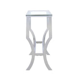 Coaster Home Furnishings - Saide - Metal and Glass - 43.5-Inch Rectangular Contempandary Table with Clear Tempered Glass Top - Entryway, Living Room, and Hallway - Chrome - 720339 Coaster Fine Furniture