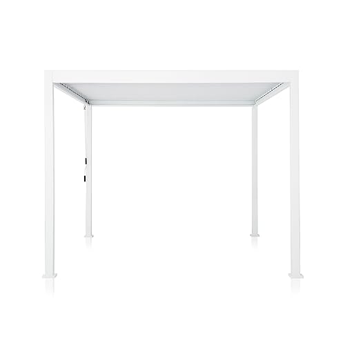 SORARA Mirador 111S Louvered Pergola 10' x 13' Aluminum Gazebo with Adjustable Roof for Outdoor Deck Garden Patio, White