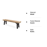 Christopher Knight Home Bettina Outdoor Acacia Wood Dining Bench with Brushed Mahogany Legs, Brushed Grey / Brushed Mahogany Christopher Knight Home
