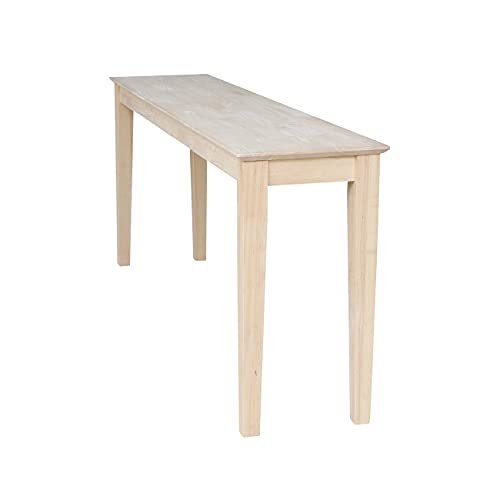International Concepts Shaker Console Table, 72-Inch Long, Solid Parawood, Unfinished IC INTERNATIONAL CONCEPTS