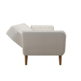 Novogratz Tallulah Memory Foam Futon Couch Bed, Futon Sofa Bed - Ivory Boucle Novogratz