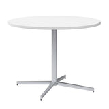 Bush Business Furniture 42-inch Round Conference Table with Metal Base, Circular Meeting Room Desk for 4 Users, White Bush Furniture