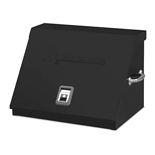 Montezuma – SE250B – 26-Inch Portable TRIANGLE Toolbox – Multi-Tier Design – Heavy-Duty Steel Construction – SAE and Metric Storage Chest – Weather-Resistant Toolbox – Lock and Latching System, Black Montezuma