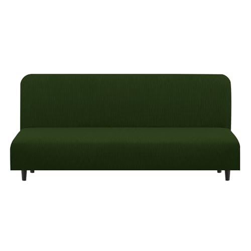 U-NICE HOME Stretch Futon Cover Armless Bed Slipcover - Soft Jacquard Fabric Washable for Pet Friendly, Bronze Green U-NICE HOME