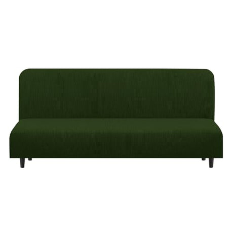 U-NICE HOME Stretch Futon Cover Armless Bed Slipcover - Soft Jacquard Fabric Washable for Pet Friendly, Bronze Green U-NICE HOME