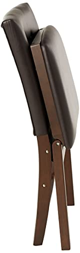 Meco STAKMORE Parson’s Folding Chair Espresso Bonded Leather Finish, 16D x 17W x 33.5H in, Set of 2 MECO