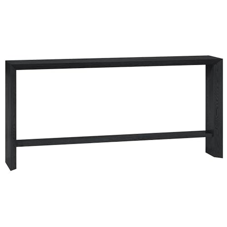 Henn&Hart 64" Wooden Rectangular Console Table Entryway Table, Sofa Table with Wooden Storage Shelf for Entryway, Living Room, Couch, Hallway, or Office, Natural Black Henn&Hart