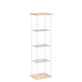 JT Floor Standing Tempered Glass Display Cabinet with 4 Shelves and Doors for Living Room, Bedroom, and Office JT