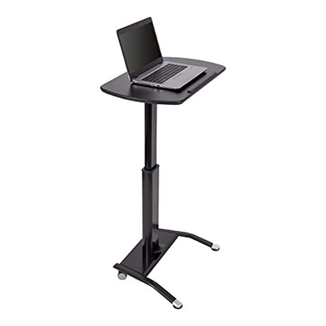 Stand Up Desk Store Pneumatic Adjustable Height Tilting Laptop Lectern Speakers Podium (Black, 25.5" Wide) S Stand Up Desk Store
