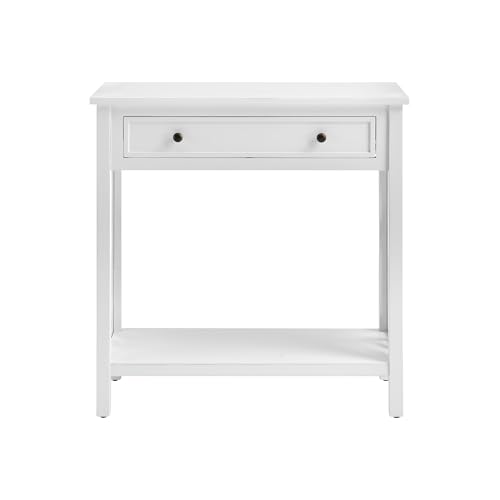 Coventry 32-Inch Wood Console Table with Drawer & Lower Shelf – Traditional to Contemporary Sofa Table with Open Side Accent Design for Entryway, Hallway or Living Room by Alaterre Furniture (White) Alaterre Furniture