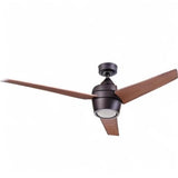 Honeywell Ceiling Fans Eamon Modern 52 Inch Ceiling Fan with Light, Remote Control Fan, LED Indoor Fan with 3 Blades, Brown Maple and Black Blade Finish Options, Bronze (50603-01) Honeywell