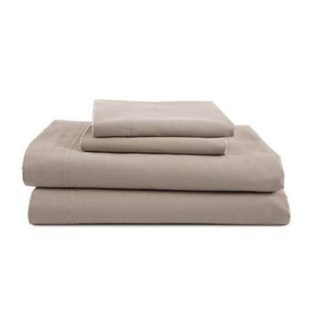 3 Piece Twin Sheets Set | Twin Bed Sheets Set – Light Weight, Soft Breathable Sheets | Brushed Cotton Rich Blend | Secure-Fit, Wrinkle Resistant, Durable, Easy Care Bed Sheets | Comfy Sheets | Beige Martex