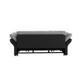 3 in 1 Convertible Pull Out Sleeper Sofa Couch Bed Queen Size, Tufted Velvet Futon Loveseat Recliner Lounge Chaise Cloud Pullout Sofabed with Soft Pillows Armrest, Side Pockets for Living Room Office Eafurn