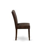 East West Furniture LAAS9-07-T25 9 Piece Table Set Consists A Wood Dining Table and 8 Black Textured Polyester Fabric Parson Dining Chairs, Distressed Jacobean East West Furniture