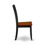 East West Furniture PLDA7-BCH-W 7 Piece Dining Set Consist of an Oval Dining Room Table with Butterfly Leaf and 6 Wood Seat Chairs, 42x78 Inch, Black & Cherry East West Furniture