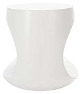 SAFAVIEH Outdoor Collection Vikki Modern Ivory Concrete Accent Table (Fully Assembled) VNN1040B SAFAVIEH