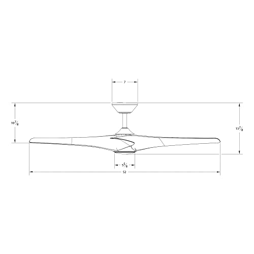Zephyr Smart Indoor and Outdoor 3-Blade Ceiling Fan 52in Matte White with Adjustable CCT 2700K-3000K-4000K-5000K LED Light Kit and Remote Control works with Alexa, and iOS or Android App Modern Forms