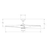 Zephyr Smart Indoor and Outdoor 3-Blade Ceiling Fan 52in Matte White with Adjustable CCT 2700K-3000K-4000K-5000K LED Light Kit and Remote Control works with Alexa, and iOS or Android App Modern Forms