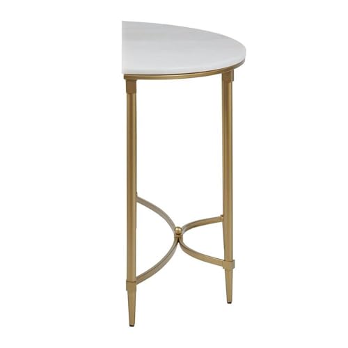 Starlight Canyon Home White Marble Hallway Table, Modern Luxury Console Table for Entryway or Living Room with Gold Metal Legs and White Marble Table Top Starlight Canyon Home