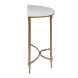 Starlight Canyon Home White Marble Hallway Table, Modern Luxury Console Table for Entryway or Living Room with Gold Metal Legs and White Marble Table Top Starlight Canyon Home