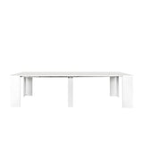 Wood Grain Expandable Dining Table for 6-12 Person,Extendable from 20" to 118",MDF Wooden Extendable Dining Room Table Modern Expandable Console Table Conference Meeting Table Homfii