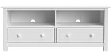 Handcrafted Solid Oak TV Stand Entertainment Center - Elegant White Media Console with Spacious Storage Drawers & Open Shelves - Sturdy Wood Cabinet Fits TVs up to 55 Inches From the Tree Furniture