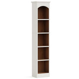 Tribesigns Narrow 5-Tier Bookcase - 70.9-Inch Tall White & Oak Corner Display Shelves Tribesigns