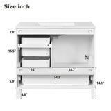 Bathroom Vanity, Modern Bathroom Cabinet With Sink Combo Set, Bathroom Storage Cabinet With A Soft Closing Door And 3 Drawers, Solid Wood Frame