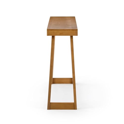 Plank+Beam Solid Wood Console Table, 66 Inch, Sofa Table, Narrow Entryway Table for Hallway, Behind The Couch, Living Room, Foyer, Easy Assembly, Pecan Plank+Beam