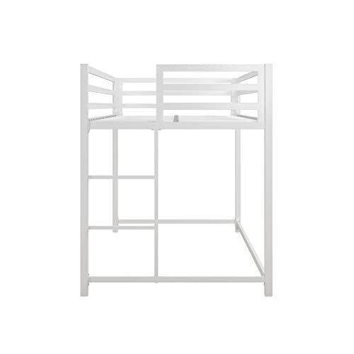 DHP Miles White Metal Junior Twin Loft Bed for Kids - WoodArtSupply