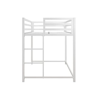 DHP Miles White Metal Junior Twin Loft Bed for Kids - WoodArtSupply