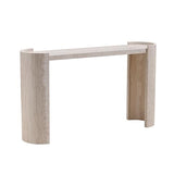 Modern Italian Entryway Console Table, Faux Marble Pattern Sofa Console Table for Entryway & Hallway, Narrow MDF Console Table with Sculptural Pedestal Base DJJXfhome
