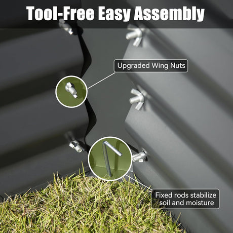 8×4×1.5 ft Galvanized Raised Garden Bed HouseOfZazla