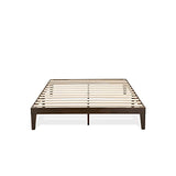 East West Furniture DNP-22-Q Walnut Queen Platform Bed Frame with Solid Wood Legs East West Furniture