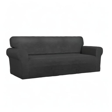 PureFit Super Stretch Sofa Slipcover – Spandex Non Slip Soft Couch Sofa Cover, Washable Furniture Protector with Non Skid Foam and Elastic Bottom for Kids, Pets （Sofa, Dark Gray） PureFit