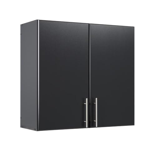 Prepac Elite Functional 4-Piece Garage Cabinets and Storage System Set F, Simplistic Garage Closet Shop Cabinets 16" D x 64" W x 89" H, Black, BRSX-1015-4M Prepac